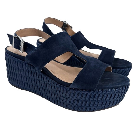 SCHUTZ Women's 3" Sandal Platform Blue Sz 9B Nubuck NWT‎ - Picture 7 of 7
